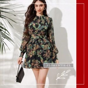 Vestido fiesta estampado corto Rose