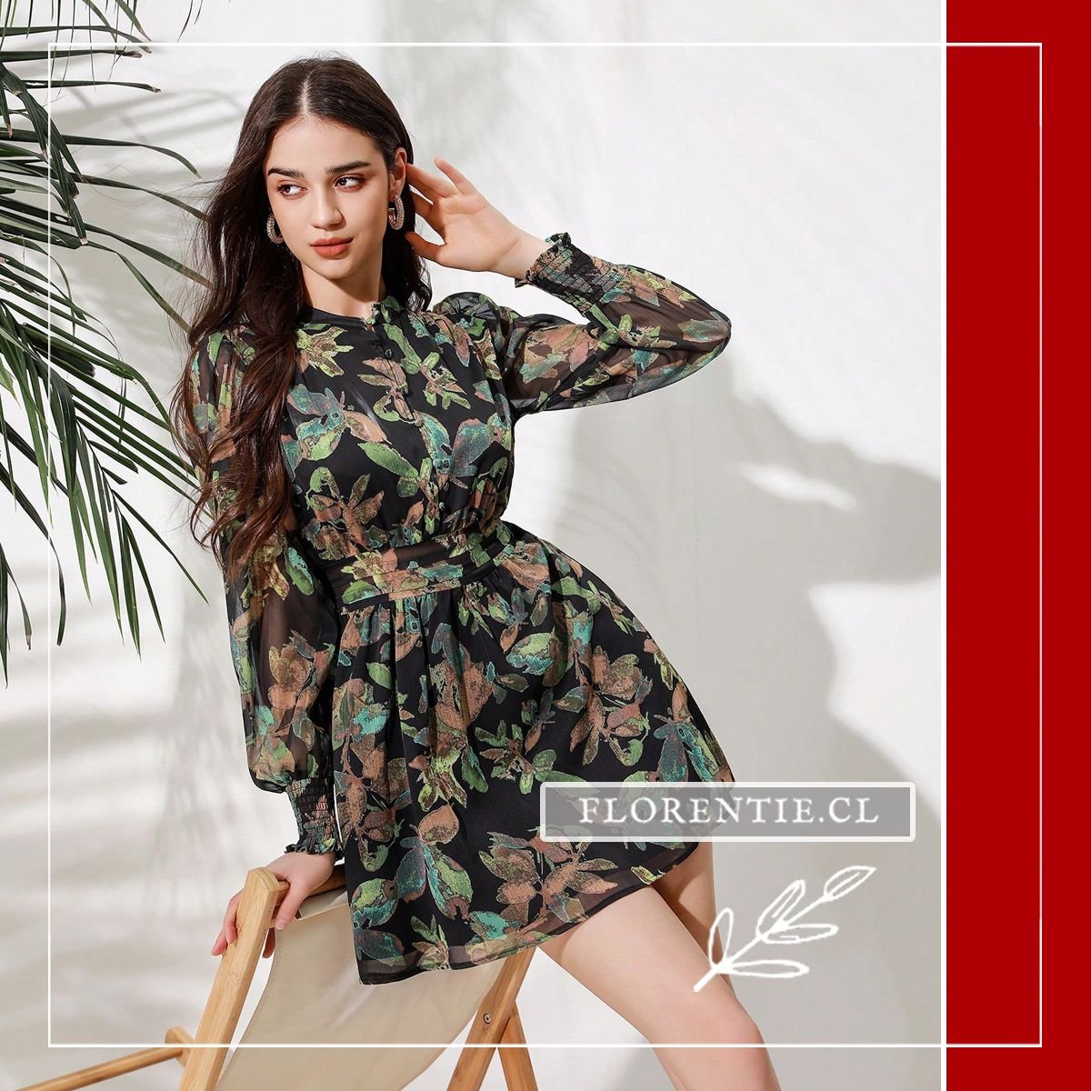 Vestido fiesta estampado corto flores