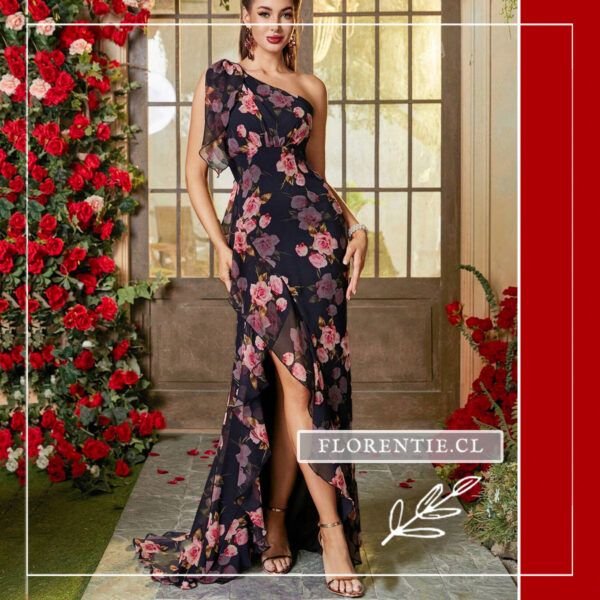 Vestido fiesta estampado largo Benedicta