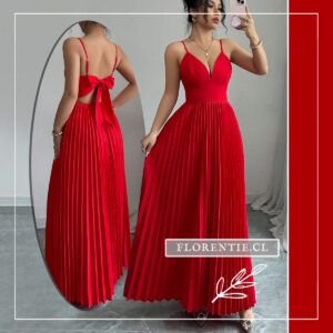 Vestido fiesta falda plisada Claude