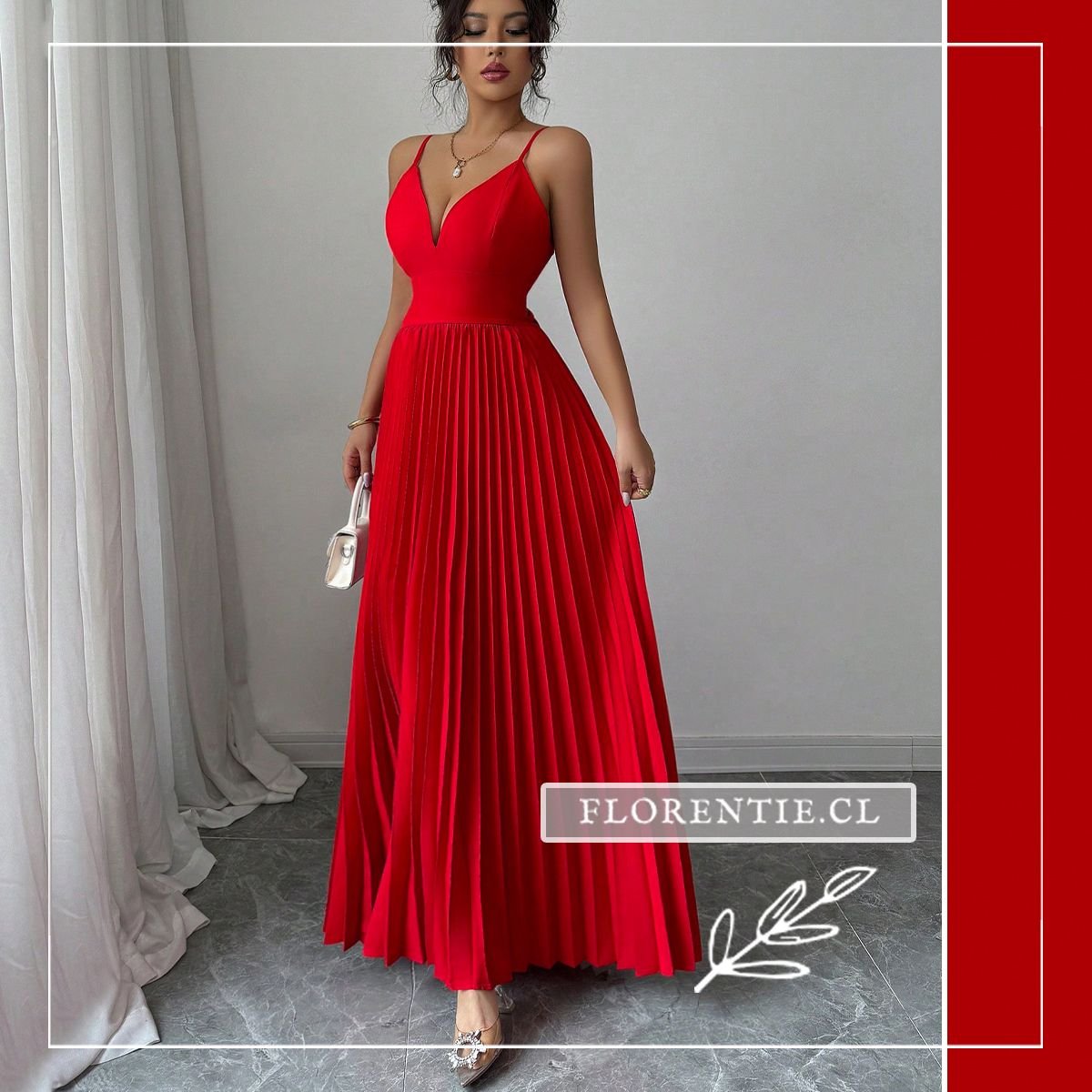 Vestido fiesta falda plisada