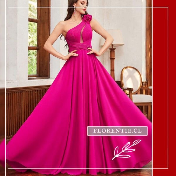 Vestido fiesta falda vuelo elegante