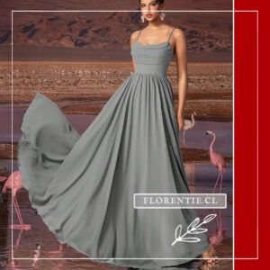 Vestido fiesta gris Celia