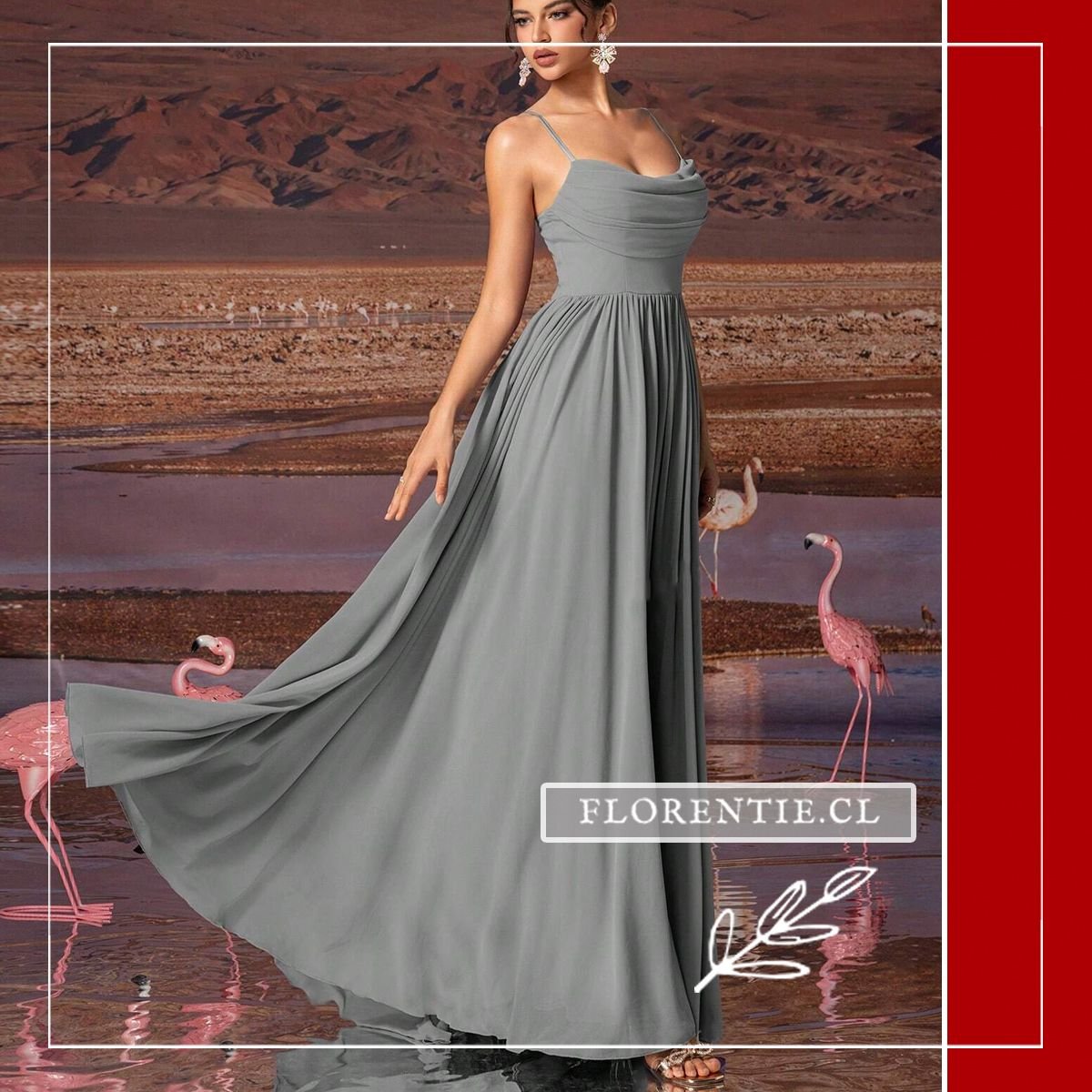 Vestido fiesta gris
