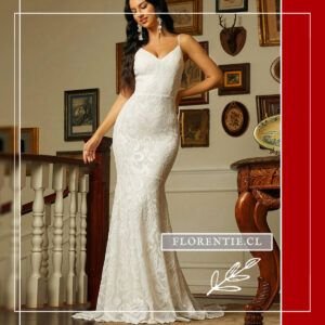 Vestido fiesta lentejuelas blanco Franca