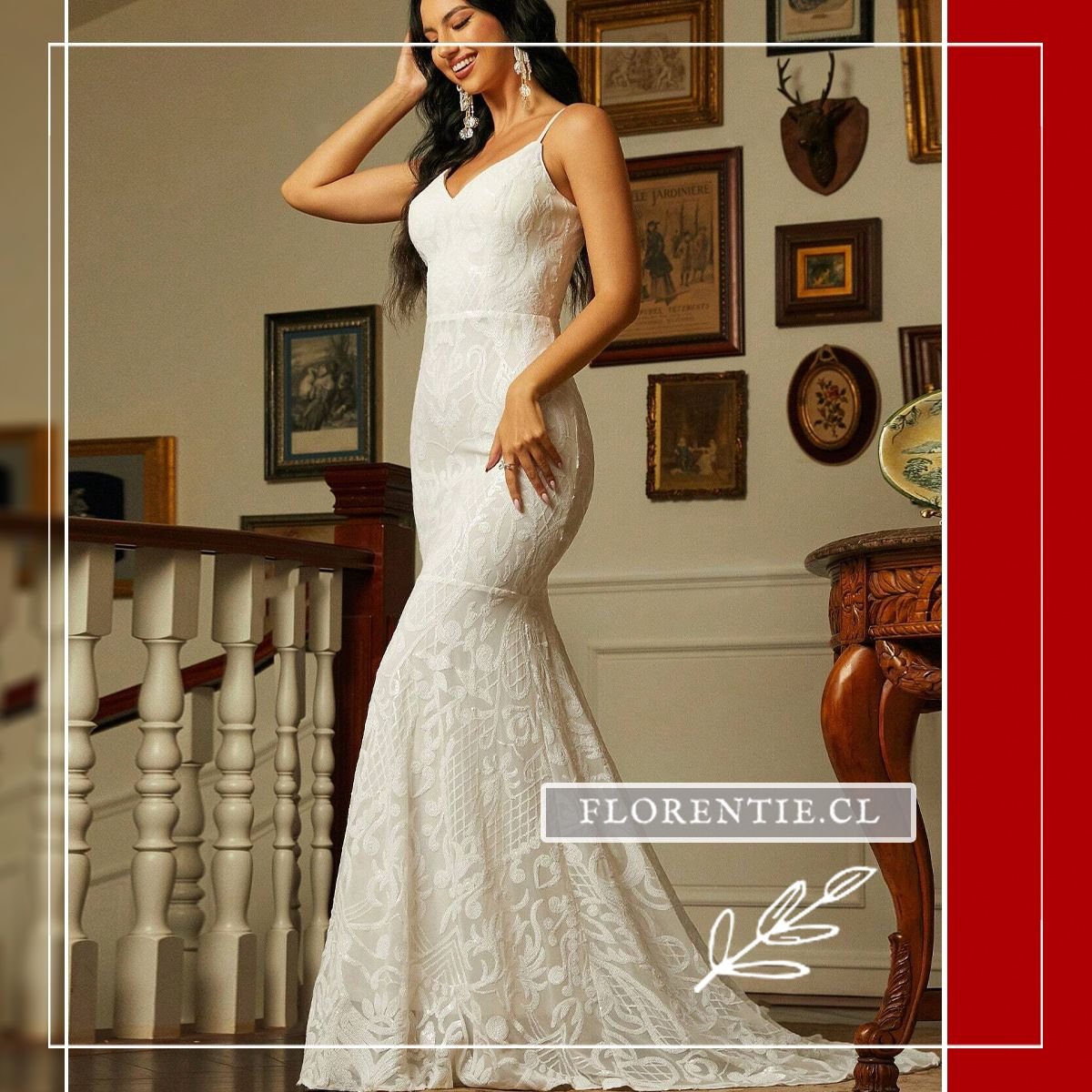 Vestido fiesta lentejuelas blanco mujer