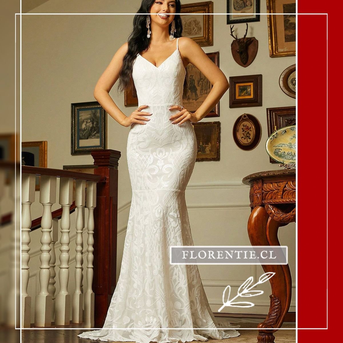 Vestido fiesta lentejuelas blanco
