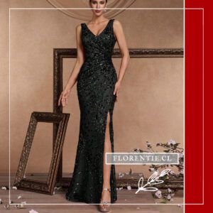 Vestido fiesta lentejuelas negro Vania