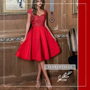 Vestido fiesta lentejuelas rojo Kelly