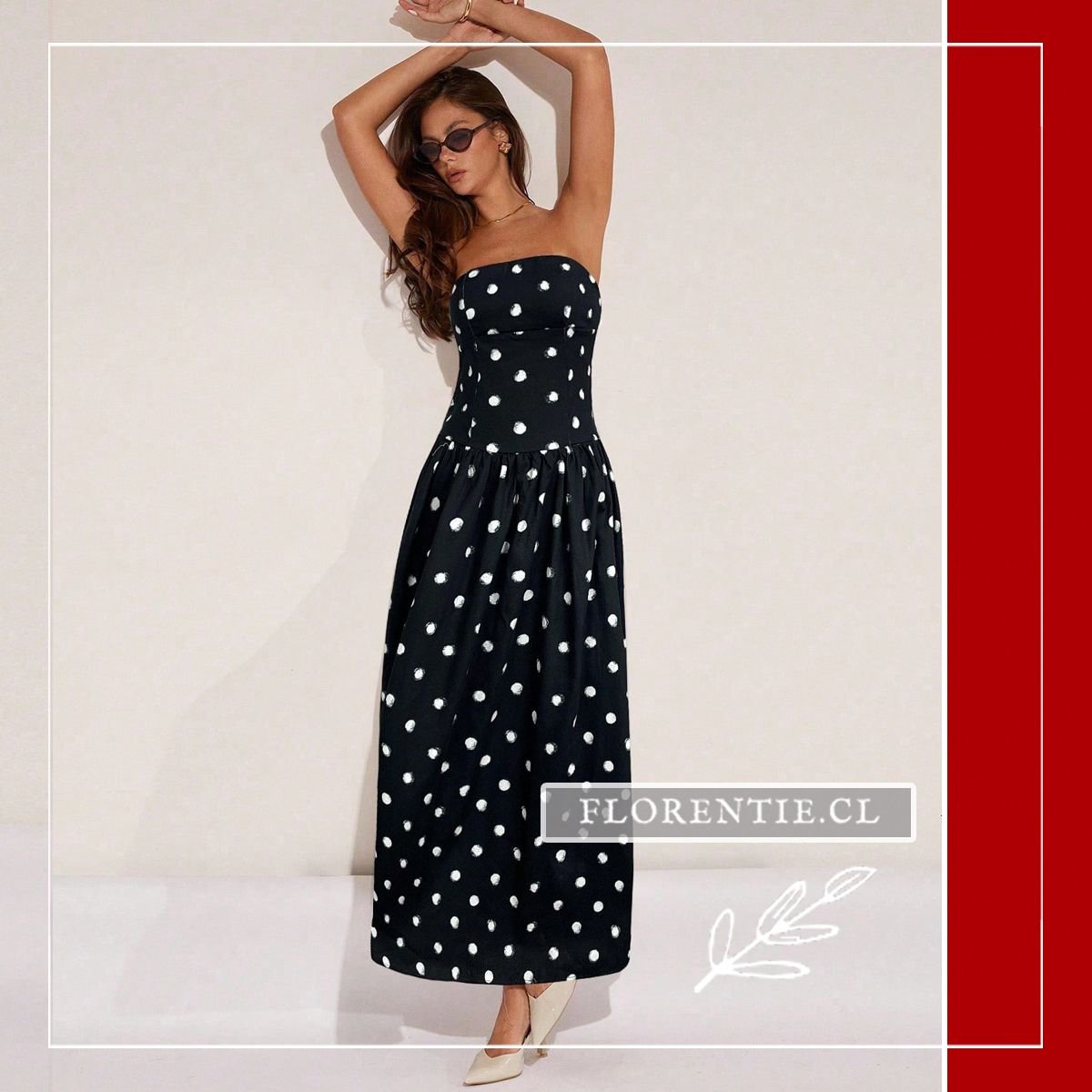Vestido fiesta lunares mujer
