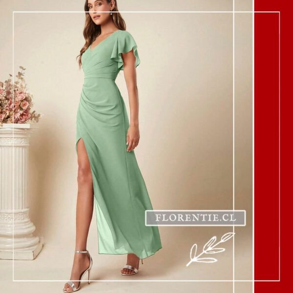 Vestido fiesta manga corta