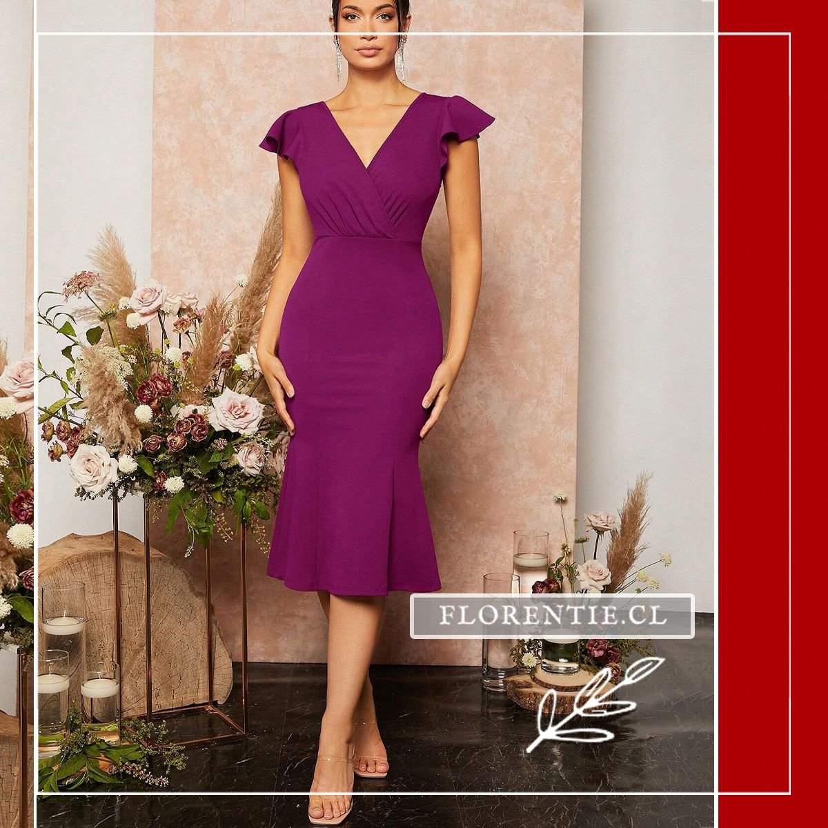 Vestido fiesta morado mujer