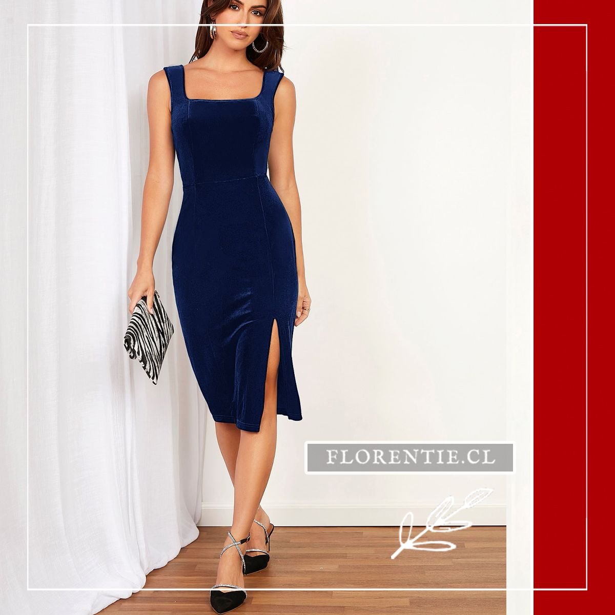 Vestido fiesta terciopelo azul