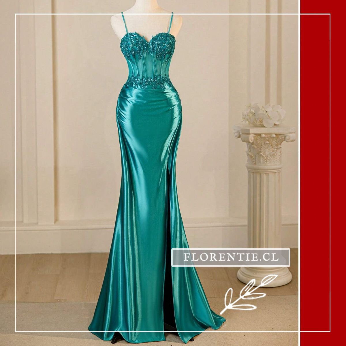 Vestido fiesta turquesa Ethel