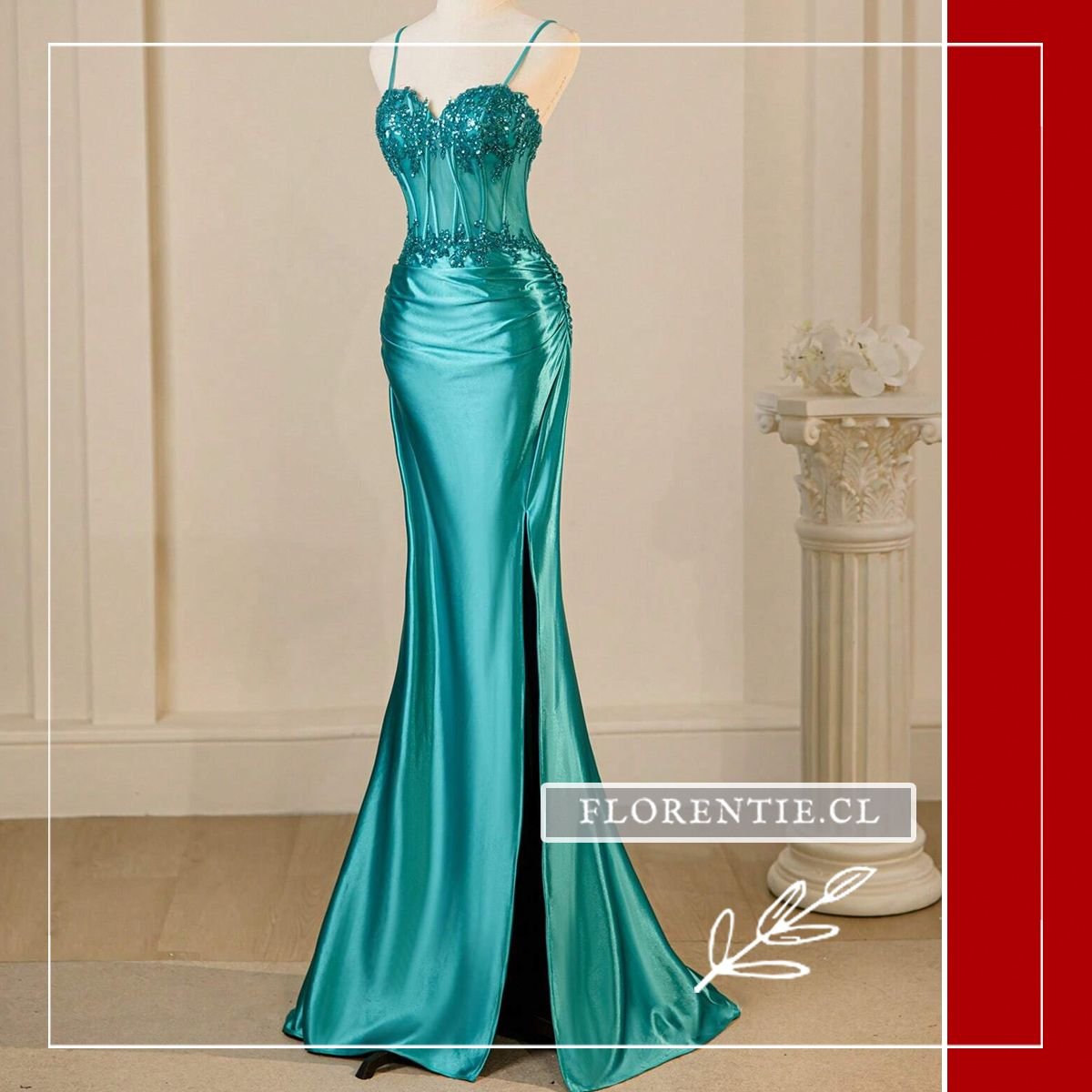 Vestido fiesta turquesa