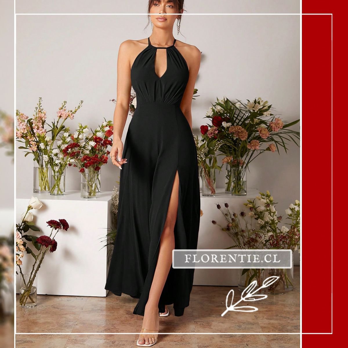 Vestido para fiesta cuello alto