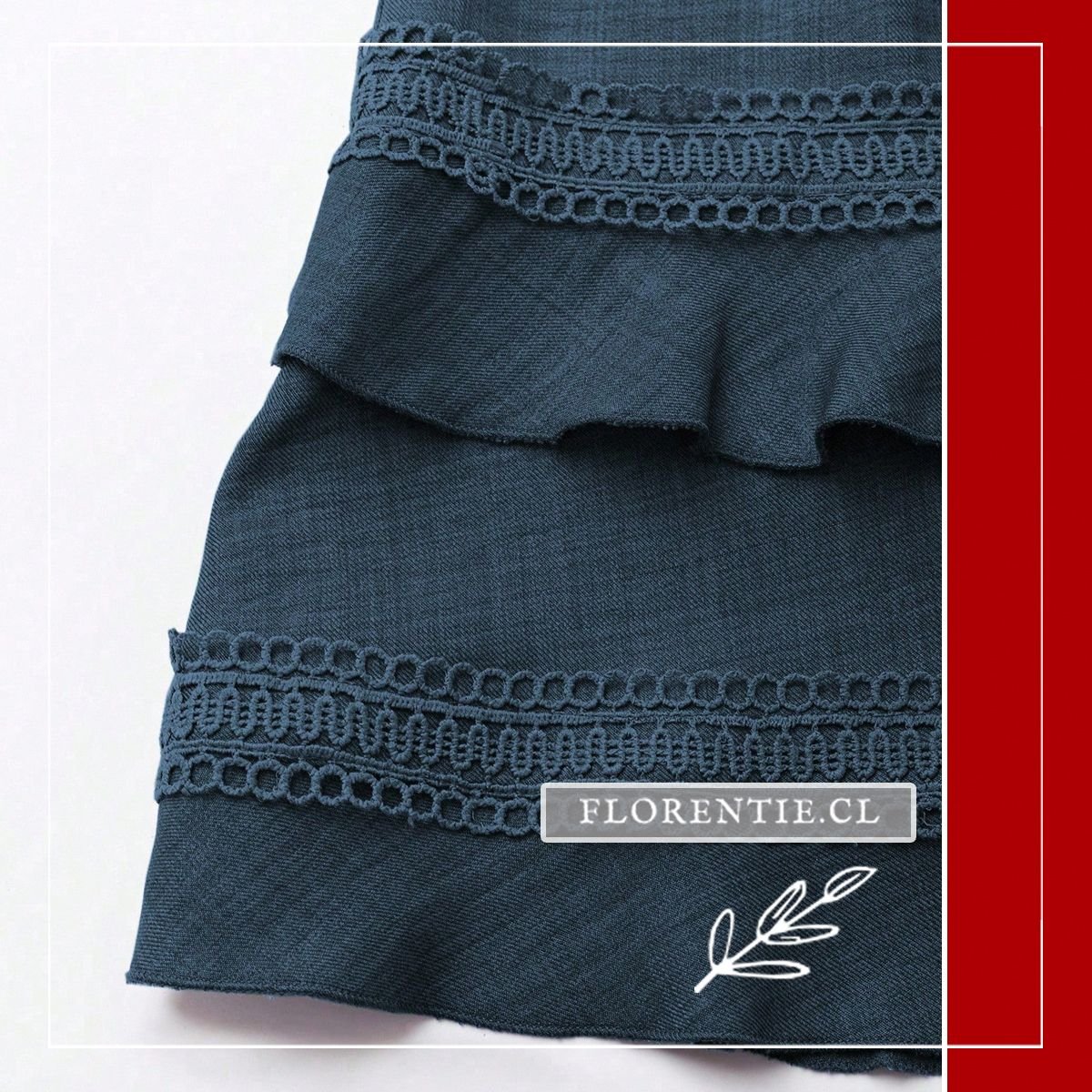 Detalle falda vestido verano manga tres cuartos