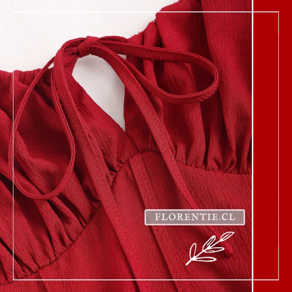 Detalle vestido verano rojo