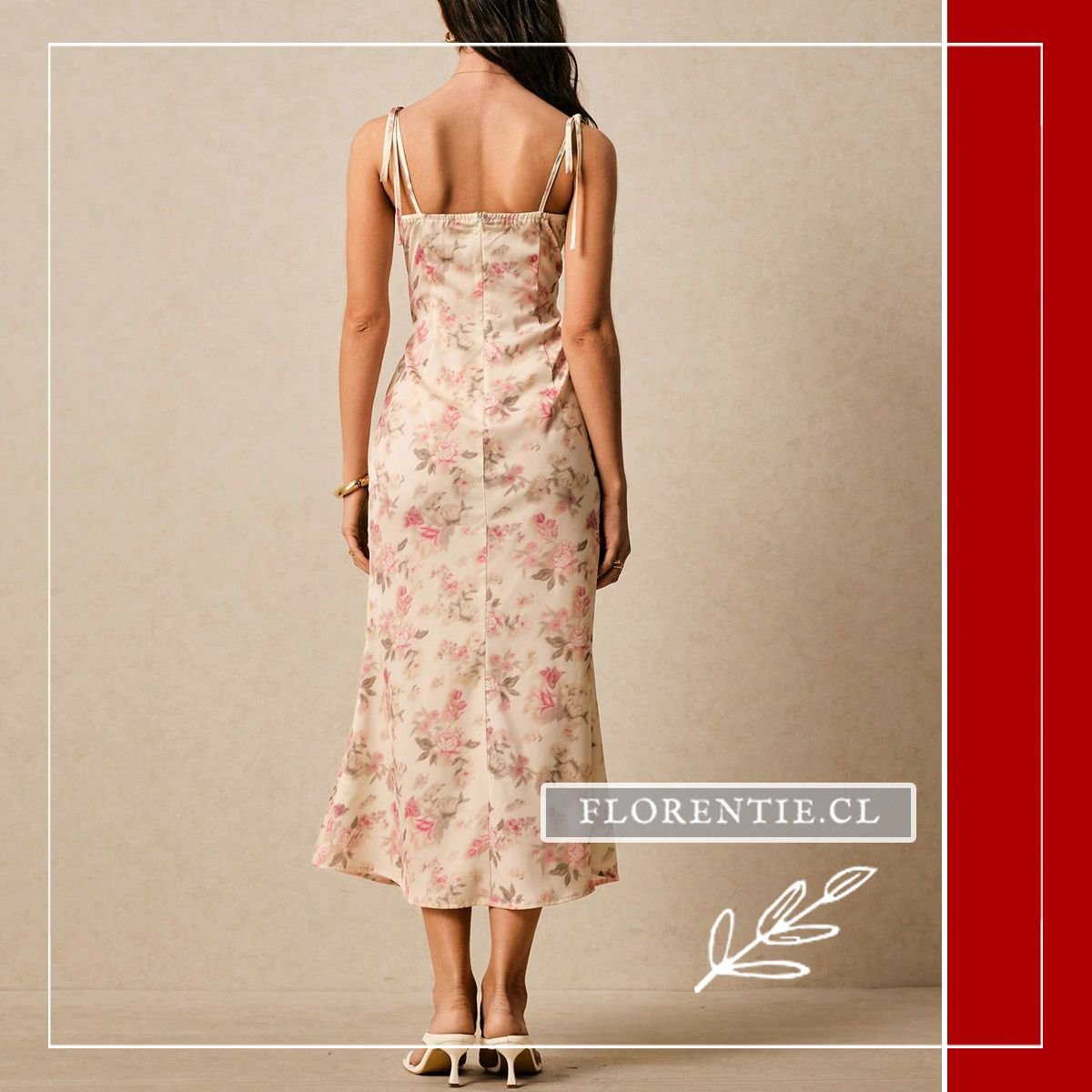 Espalda vestido largo verano flores