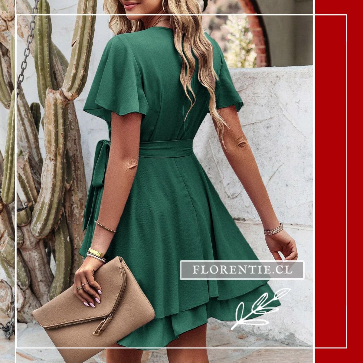 Espalda vestido midi elegante verano