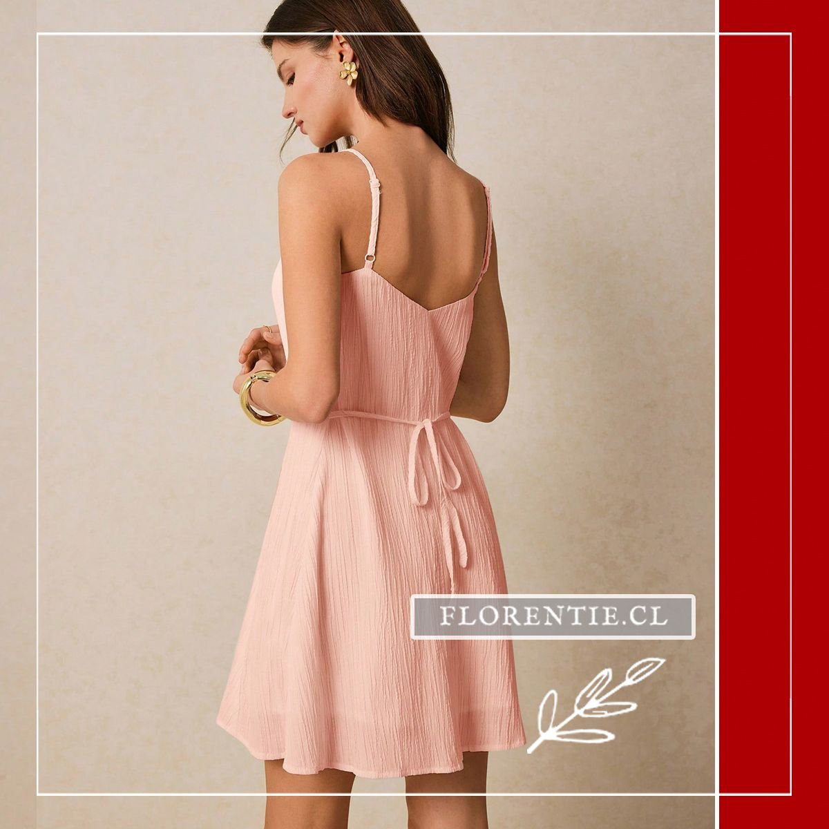 Espalda vestido rosa corto verano