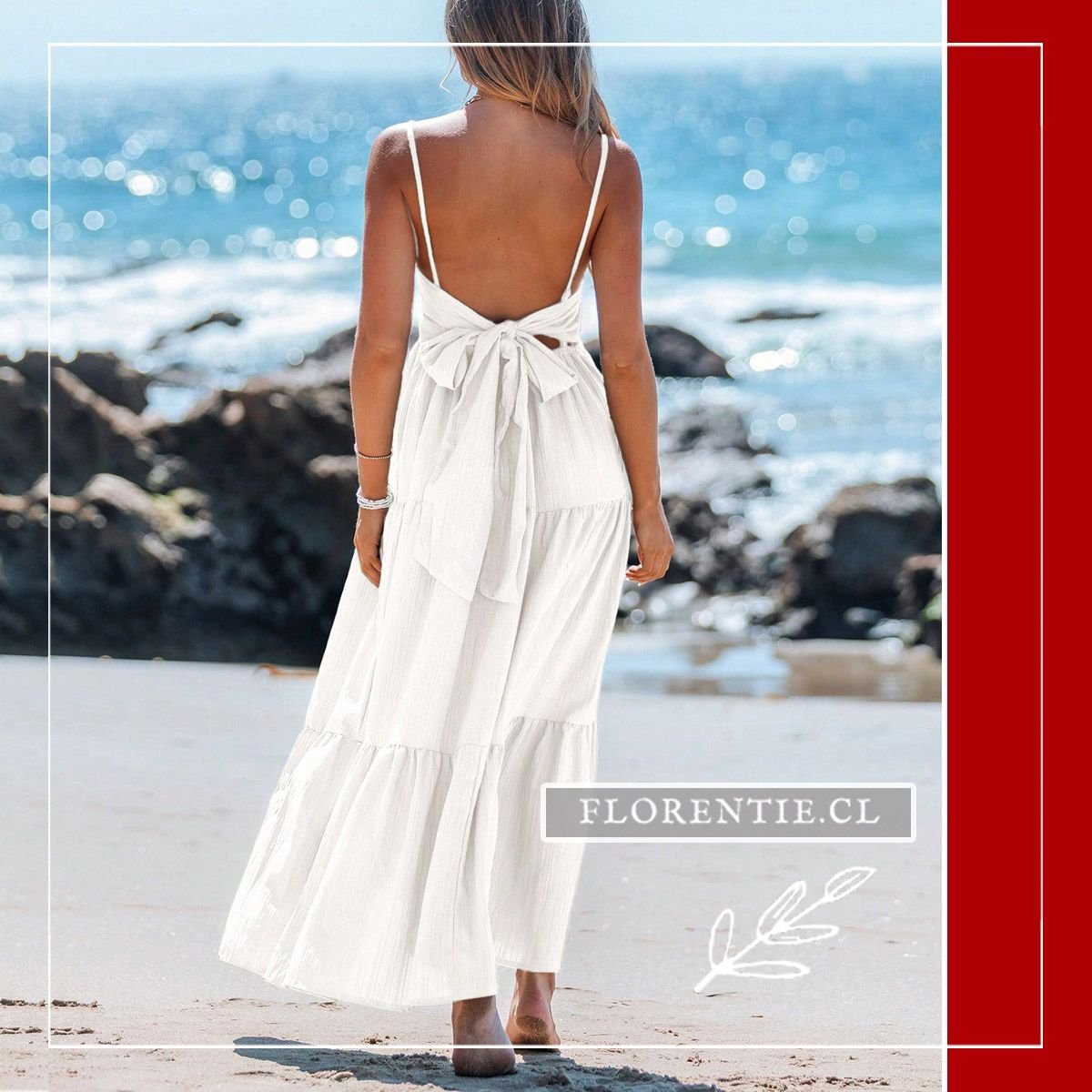 Espalda vestido verano blanco