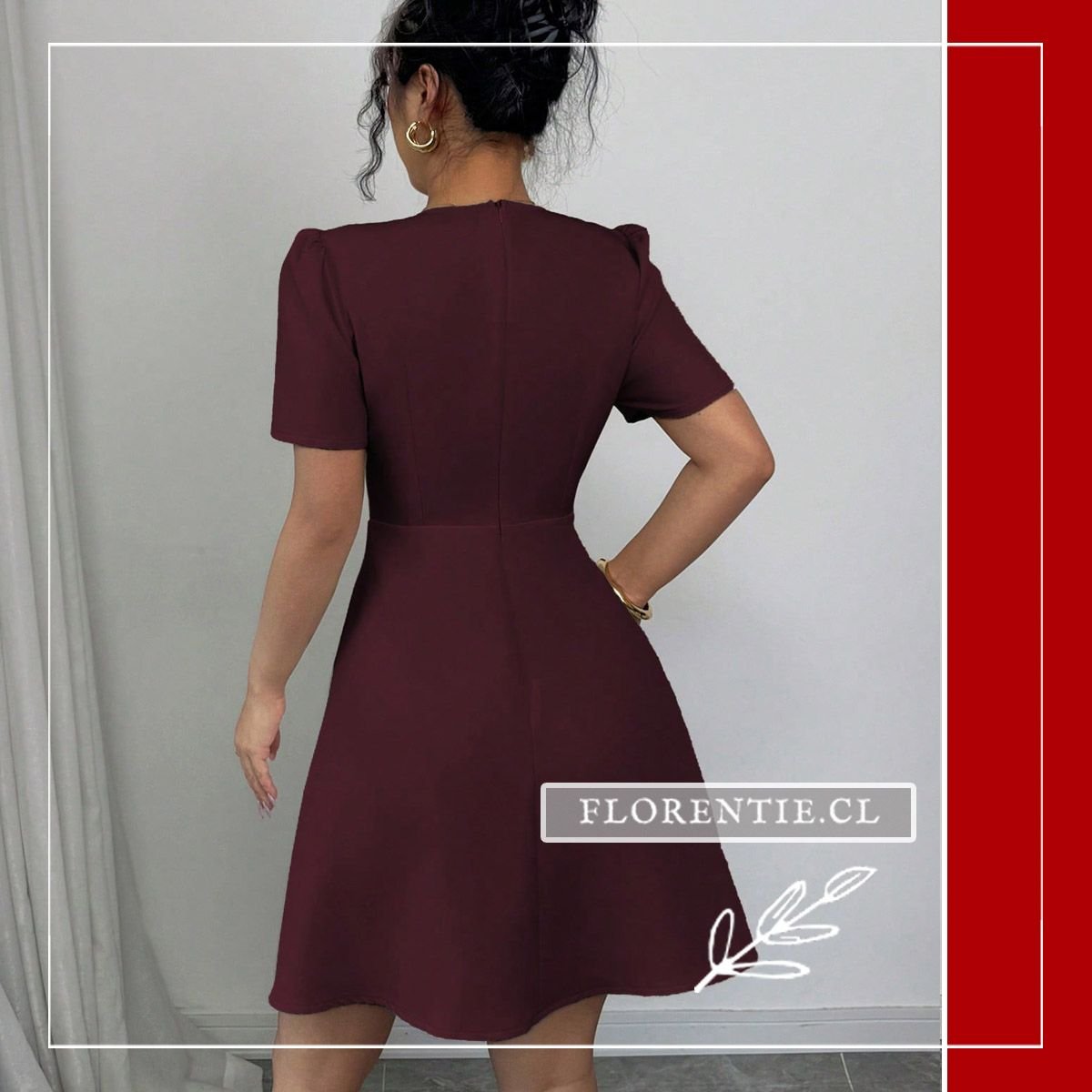 Espalda vestido verano burdeos