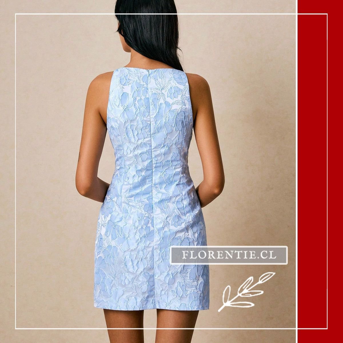 Espalda vestido verano celeste