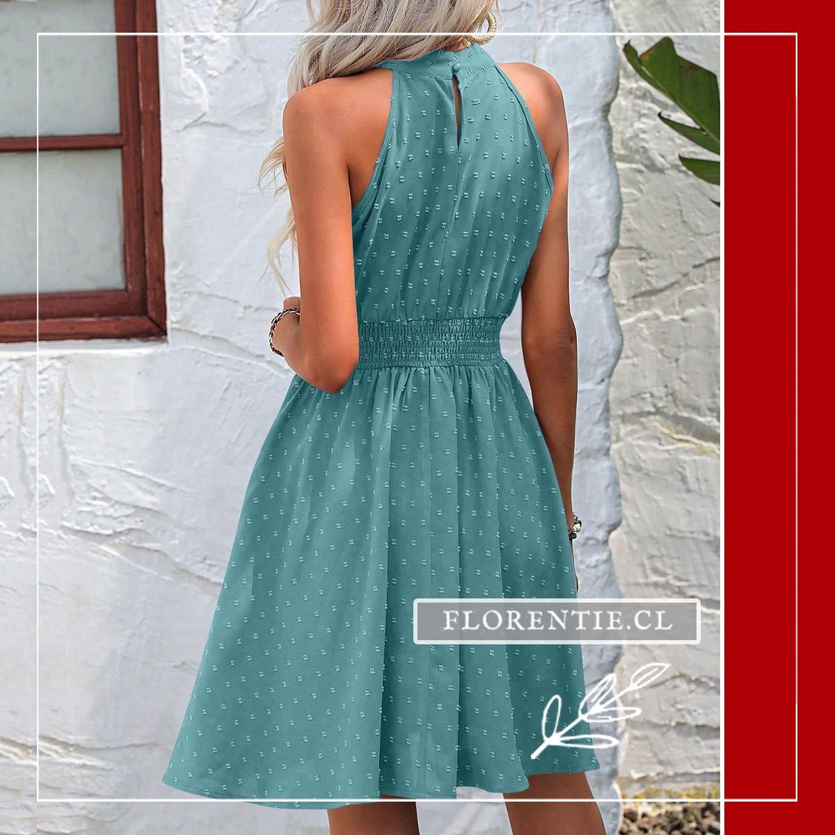 Espalda vestido verano cuello halter