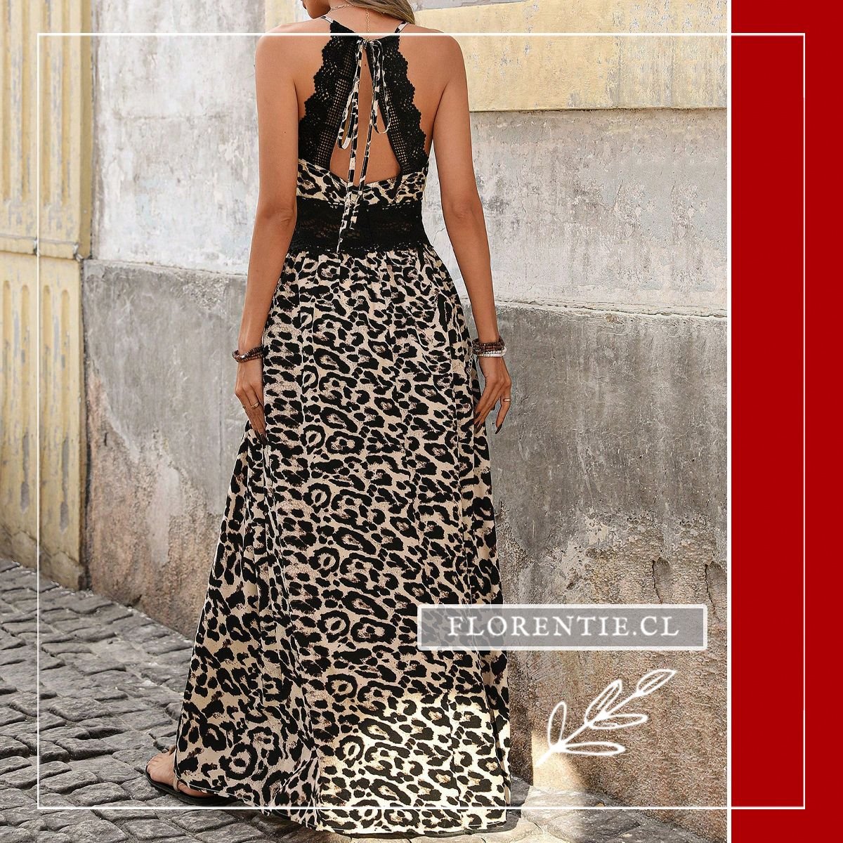 Espalda vestido verano leopardo