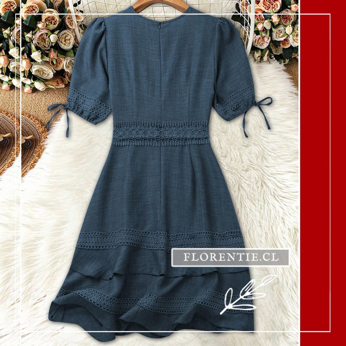 Espalda vestido verano manga tres cuartos