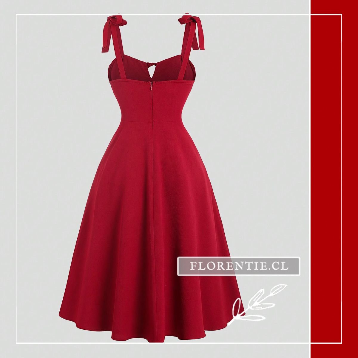 Espalda vestido verano rojo