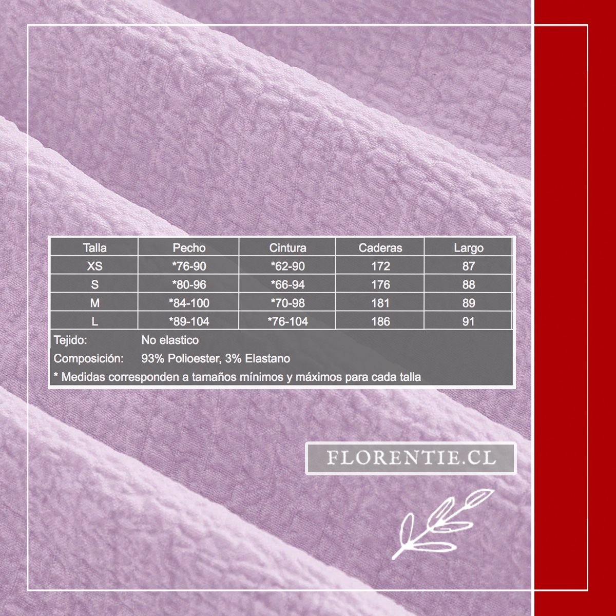 Medidas vestido verano Lila