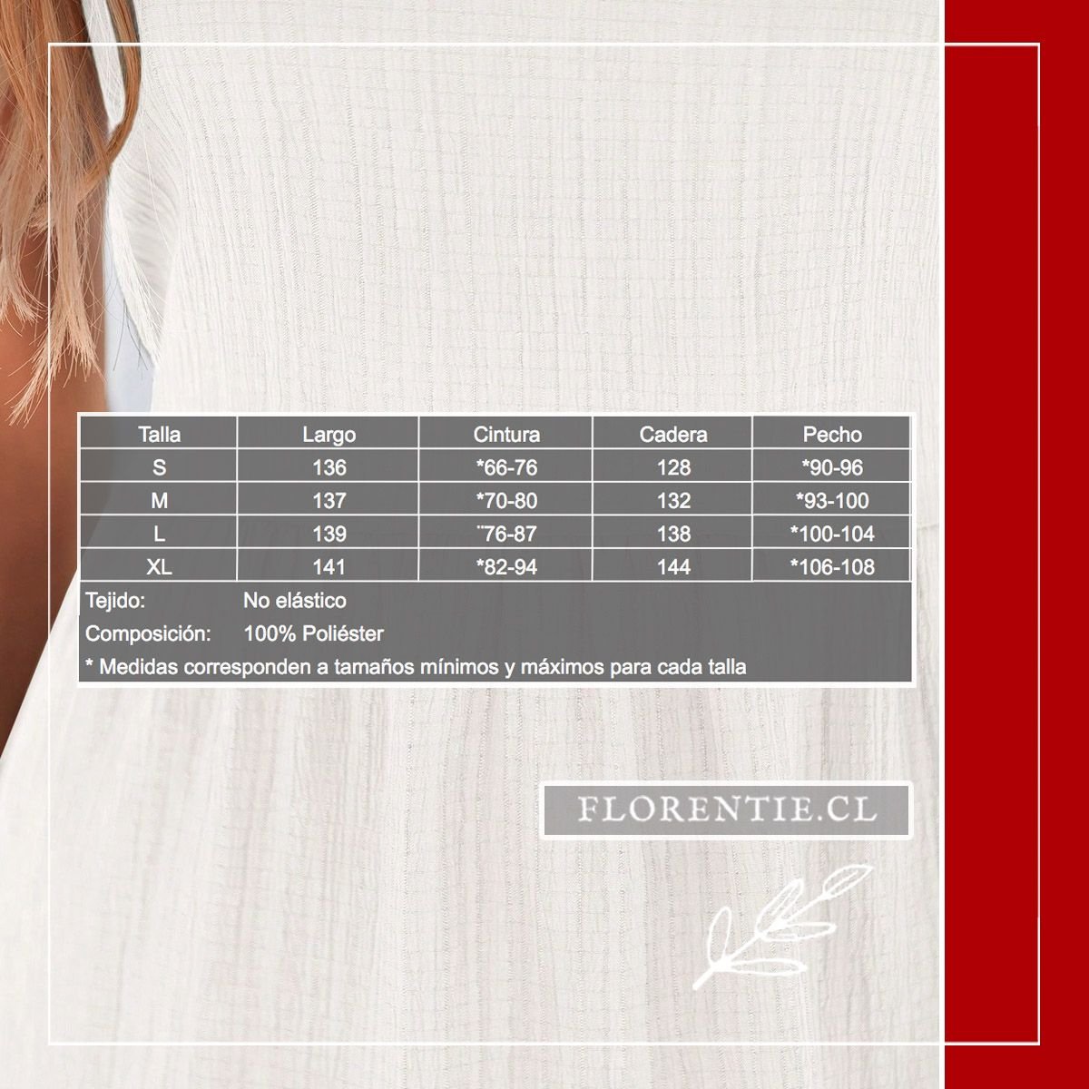 Medidas vestido verano blanco