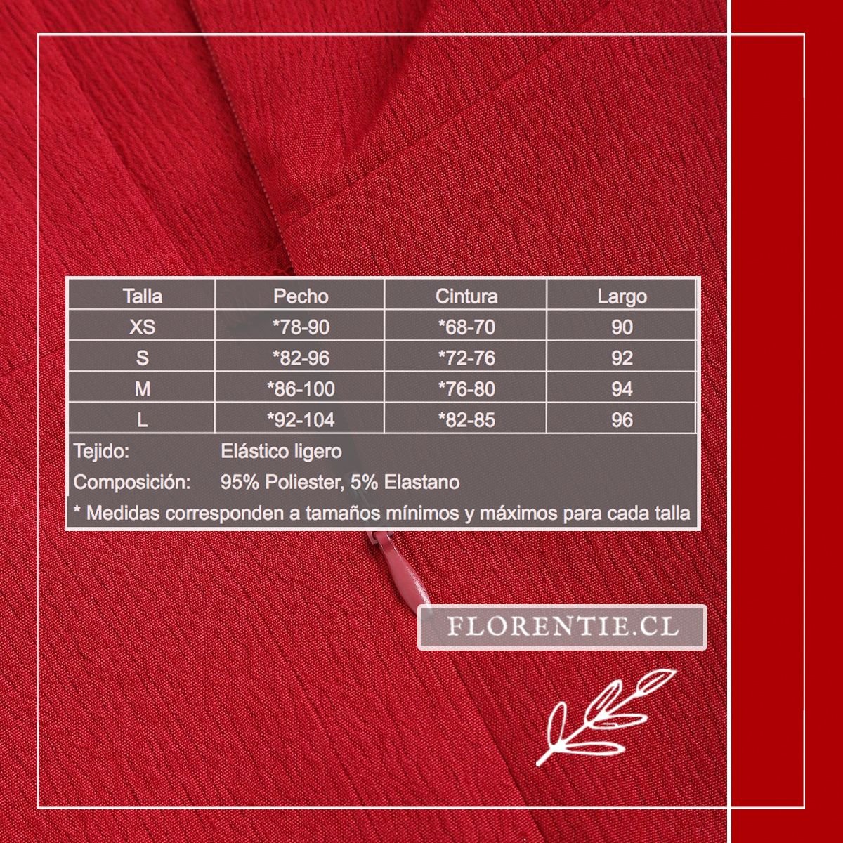 Medidas vestido verano rojo