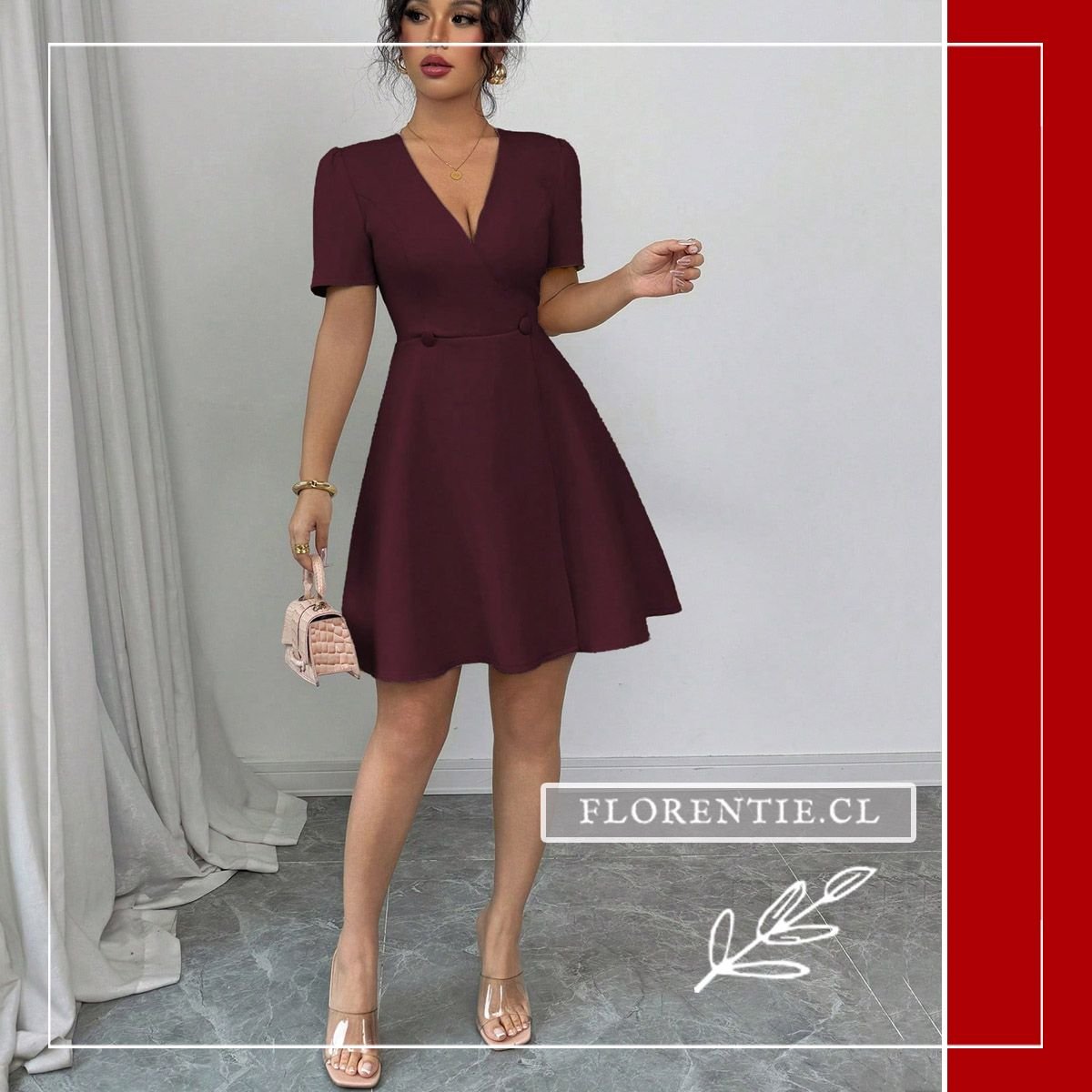 Vestido de verano burdeos