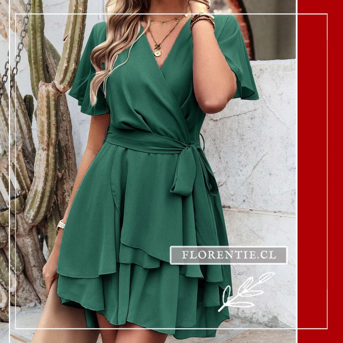 Vestido midi verano verde