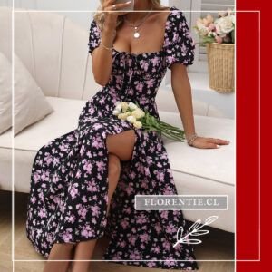 Vestido verano manga abullonada Rita