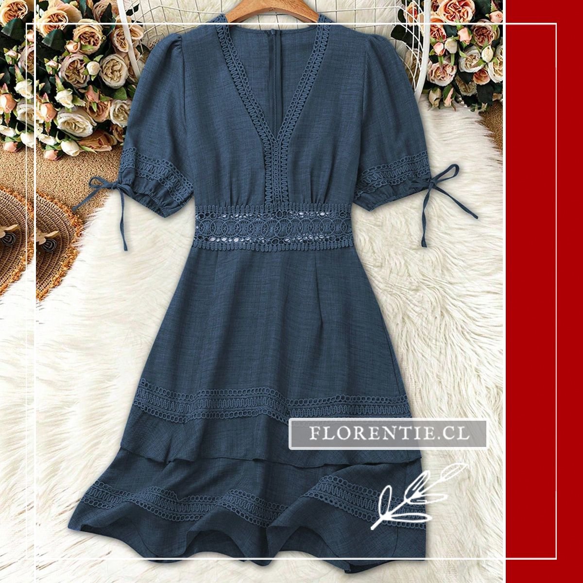 Vestido verano manga tres cuartos